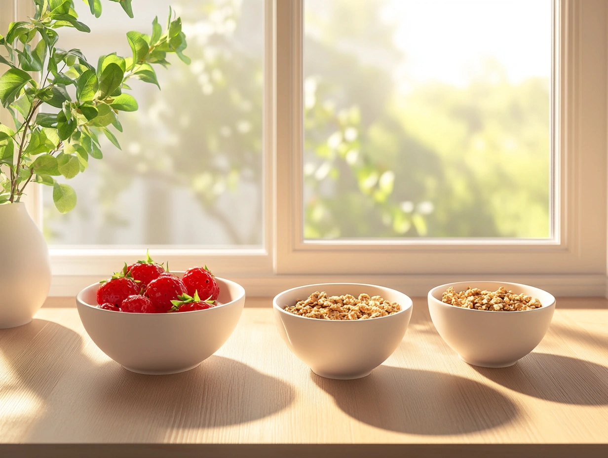 Сніданок з фруктами та горіхами